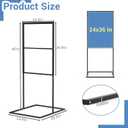 Sign Holder Floor Stand, 24×36 Inch Heavy Duty Floor Standing Sign Holder, Sliding Double Sided Poster Stand, Sign Stand for Mall Ads, Trade Shows, Road Signs (Black，24×36)
