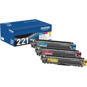 Brother Genuine Standard-Yield Toner Cartridge Three Pack TN221 3PK -Includes one Cartridge Each of Cyan, Magenta & Yellow Toner, Standard Yield (TN2213PK), Cyan, Magenta, Yellow (Colors)