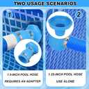 Skimmer Hose B Adapter Kit for Intex, 1 1/2 in Pool Vacuum Hose Connector with 4 Metal Clamps for Above Ground Swimming Pool Surface Skimmer Accessories