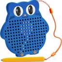 AYNAT FUN Magnetic Drawing Board for Kids & Toddlers with Beads and Magnet Stylus Pen - Magnetic Travel Toy for Airplane & Car Ride Activities for Kids (Blue)