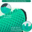 DELOMO Pet Hair Remover Gloves, 255 Tips, Deshedding Glove for Dog and Cat, Gentle De-Shedding Glove Brush, Green, 2 Count