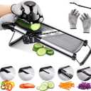 Masthome Mandoline Food Slicer Adjustable Thickness for Cheese Fruits Vegetables Stainless Steel Food Cutter Slicer Dicer with Extra Brush and Blade Guard for Kitchen