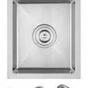 POPFLY 13 Inch Drop In Bar Sink, 18 Gauge Stainless Steel 13x17" Sink Outdoor Brushed Nickel Single Rv Prep Sink, 6 inch Depth Utility Kitchen Small Top mount Water Sinks