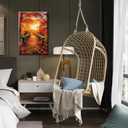 HeeBenor Framed Paint by Numbers Kit for Adults, Autumn Leaves Paint by Numbers Kit for Adults with Easel, DIY Landscape Paint by Number with Frame, Adult Paint by Number Kits Framed Canvas 8x12 Inch