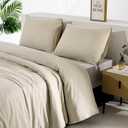 TUMEI 100% Linen Pillow Case Queen, Set of 2 Queen Size Linen Bed Pillow Cases Pillow Shams Cover Washed Solid Color Natural Flax Soft Breathable (25.98"×20.08")
