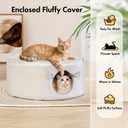 Zoratoo Cat Bed for Indoor Cats, Fluffy Large Enclosed Cat House Cave Pet Bed Hammock with Removable Washable Cover for Sleeping Cats, Kittens, Small Dog, Oval Hideaway