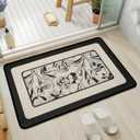 YDKGL Bathroom Rugs, Ultra Thin Bath Mat Fit Under Door Super Absorbent Non Slip Quick Dry Bath Mat, Rubber Backing Shower Mat Outside Shower