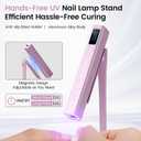 Lavinda Handheld UV Light for Gel Nails with Stand, Mini Nail Lamp with LCD Display, Portable Cordless Rechargeable UV Led Nail Lamp Nail Dryer for Fast Curing Gel Polish for Home DIY Manicure