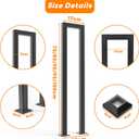 U-Shaped Staircase Handrails for Outdoor & Indoor Steps, Industrial Hand Rail Floor Mounted, Non-Slip Wrought Iron Railing for Porch, Loft, Corridor, Garden (Height: 35.5in) (1 Piece/Set)