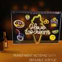 LED Note Board with 7 Colors LED Drawing Board with Stand Light Up Dry Erase Board Acrylic Include Adapter for Kids, Room/Store/Office/Festival/Gift(11.7"x15.8")