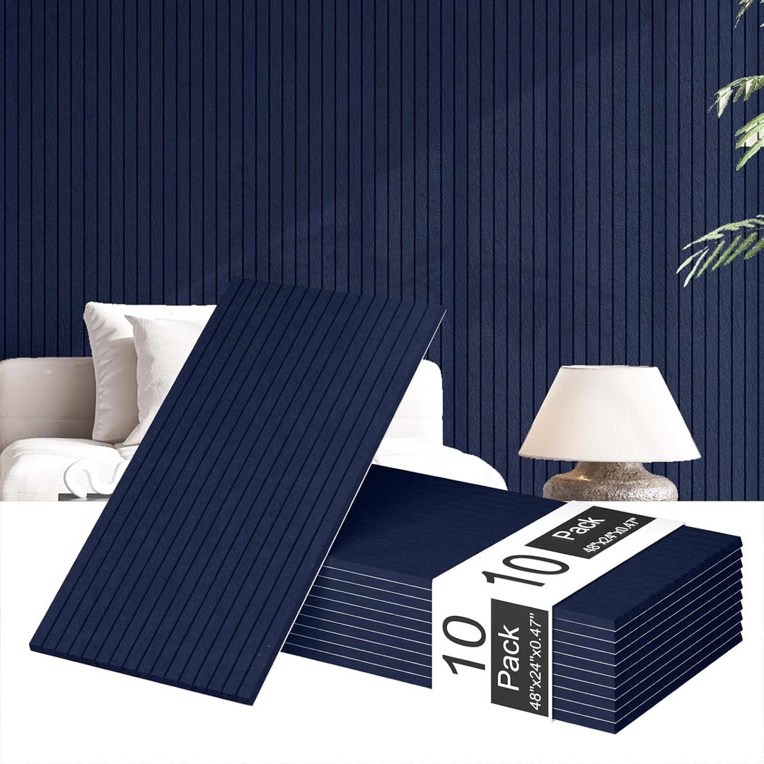 10 Pack Acoustic Panels,48"*24"*0.47"Self-Adhesive Soundproof Wall Panels,High Density Sound Proof Panels for Walls, Office, Reccording Studio, Home,Ceiling-Starry Blue