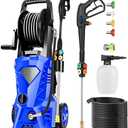 Electric Pressure Washer 5000 PSI 2.8 GPM High Power Washer with 4 Pressure Nozzle and Foam Cannon, powerwashers for Home, Car Washing, Fence Cleaning, Patio, Blue