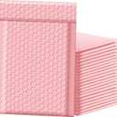 Famagic Bubble Mailers 6x10 Inch 100pcs Light Pink Shipping Bags, Chic Packaging Bags For Small Business, Colored Padded Mailing Envelopes, Opaque Matte Self Seal Bubble Poly Mailers Bulk #0