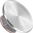 Syntus Aluminum Alloy Revolving Cake Stand, 12 Inch Cake Turntable for Decorating Super Smooth and Quiet Rotation Cake Decorating Stand for Party Wedding, Bright Silver Base
