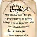 Gifts for Daughter - Decorative Mason Jar with Warm Glow, Daughter Gift from Mom, Thoughtful Birthday Graduation Christmas Gift from Parents