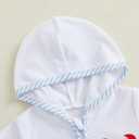 Toddler Baby Boy Swim Cover Up Zipper Towel Terry Hood Tops Seersucker Gingham Shorts Set 2pcs Beach Bathing Suit (12-18 Months, Sky Blue)