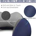 MLVOC Neck Pillow for Traveling, Upgraded 100% Pure Memory Foam Travel Neck Pillow for Airplane Flight Sleep, Breathable & Machine Washable Cover, Travel Kit with 3D Eye Mask, Earplugs & Bag, Blue