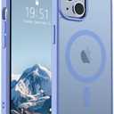 SUPFINE Magnetic for iPhone 14 Case & iPhone 13 Case (Compatible with MagSafe) (Military Grade Drop Protection) Slim Translucent Matte Shockproof Phone Cover,Blue Purple