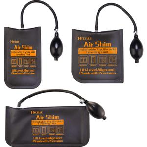 Air Wedge Bag,HTCELLE 3 Piece Commercial Grade Air Wedge Bag Pump Professional Leveling Kit & Alignment Tool Inflatable Air Wedge for a Variety of Jobs,Sizes/Small/Medium/Large.