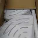 Matte White Tension Shower Caddy Corner Organizer, Rust-Proof Stainless Steel | 4 Deep Adjustable Shelves, Anti-Slip Tension Pole 34–114” | Hooks, Towel Bar & Soap Holder for Clean Modern Bathrooms