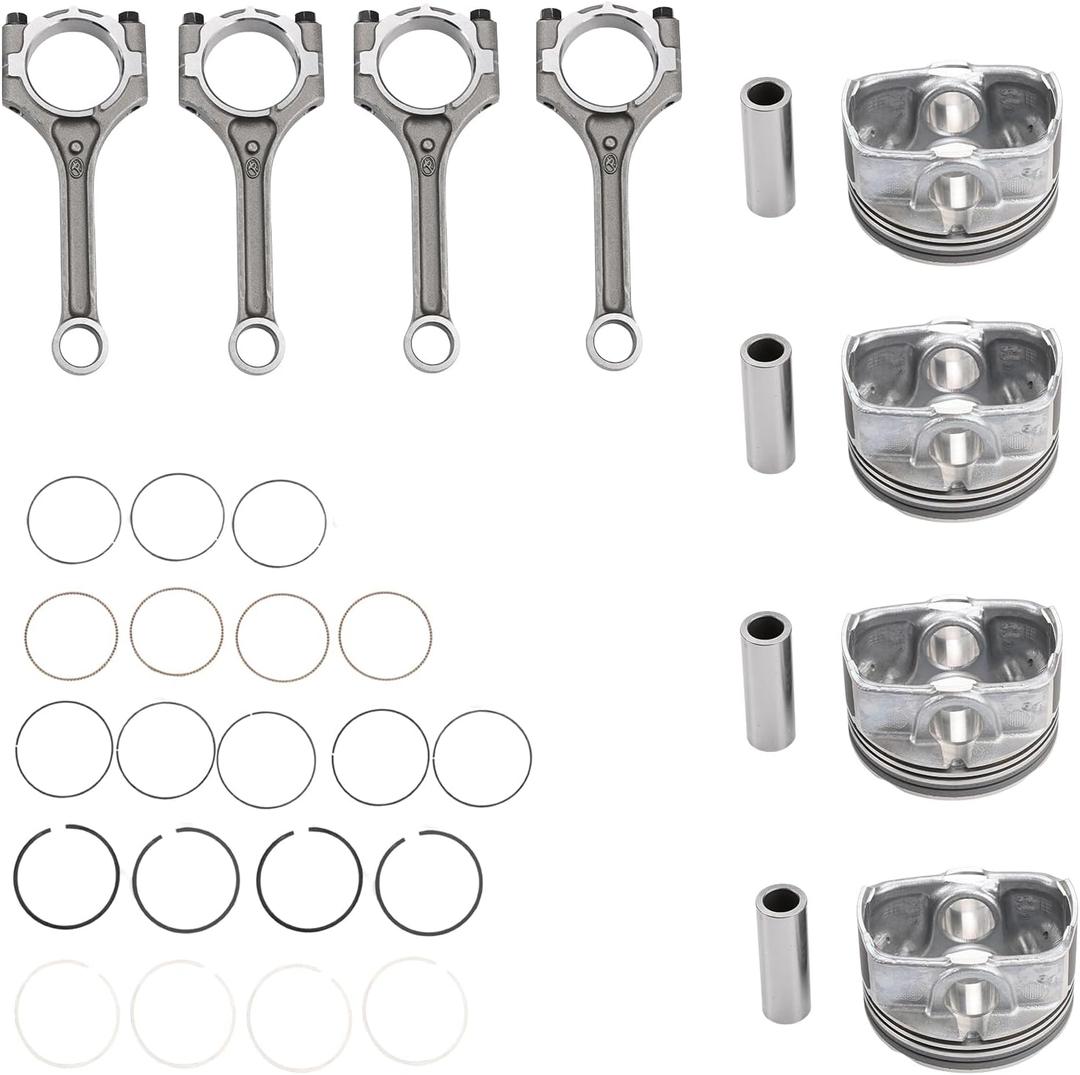 Connecting Rod Piston Rings Kit Compatible with Hyundai Accent Veloster Kia Rio Soul 2010-2018 Replacement for 23041-2B600 23410-2B600 23041-2B610