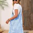 ELLEVEN Denim Overalls Dress for Women Summer, Adjustable Straps Sleeveless Jean Dresses Loose Denim Romper with Pockets (Blue, M)