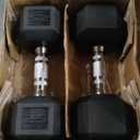 Fitvids Hex Dumbbells Rubber Coated Hand Weights for Exercises and Fitness Home Gym, 5-50 LB Pair