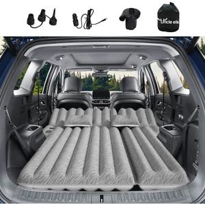 SUV Air Mattress: Inflatable Car Air Mattress for Camping, Flocking Car Bed with Air Pump & 2 Pillows, Portable Sleeping Pad Mattress for Home Car Travel Camping Grey