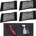 Universal Mesh Cargo Net Storage Net Wall Sticker Organizer Pouch Bag Storage Mesh Net for Car Trunk Storage Add On Organizers for Car Truck (15" x 9.5"(4 Packs))