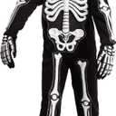 Spooktacular Creations Halloween Fierce 3D Skeleton Costume Set for Kids Halloween Dress Up, Role-play, Carnival Cosplay (S)
