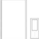 1 Pc 22 x 36 Inch Entry Door Frame Only Replacement Kit for 1" Glass (Glass Not Included), 1 Lite Exterior Front Door Window Frame Replacement (Rectangle)