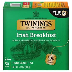 Twinings Black Tea Bags, Irish Breakfast, 50 Count, BBD 28/OCT/2028