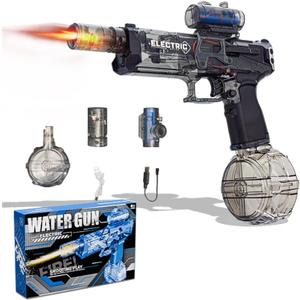 2025 New Electric Water Guns, High Volume Water Spray Gun with Muzzle Flash, Electric Water Spray Gun Toys Suitable for Adults and Children to Play on The Beach (Black)