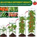 2 Pack Large Tomato Cage for Garden Up to 49" H X 16" W Metal Plant Support Stakes with Clips Triangle Pea Cages Cucumber Trellis for Vegetables Pots Vines Flowers Climbing Plants