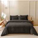 Houseri Dark Brown Comforter Set King 3 Piece Dark Chocolate Bedding King Size Lightweight Black Coffee Bed Set Soft Comfy Quilt Blanket King