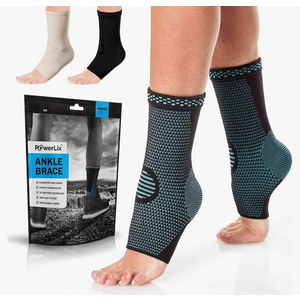 POWERLIX Legs Orthopedic Brace Compression Support Sleeve (Pair) for Swelling, Sprain, Plantar Fasciitis, Arthritis, Tendinitis, S