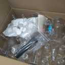 Baderke 24 Set Plastic Coquito Bottles 32 oz Plastic Clear Wine Bottles with Caps and Tags for Home Brewing Wedding Party Favors(Black)