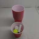 Giant Yard Pong Game Set Durable Giant Cups with Inflatable Pong Balls Pump and Carrying Bag Giant Pong Set for Lawn Beach Camping or Backyard (Red)