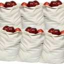 Food Grade Bulk Storage Bags - 6 Pack, XL Size, 100% Organic Cotton Drawstring Closure - Reusable, Washable, All-Natural Muslin Produce Flour Sack Cloth Bags for Grains (6 X-Large 14x18)