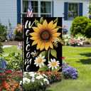 3 x CROWNED BEAUTY Garden Flag Sunflower Double Sided 12x18 Summer Decor for Outside Yard