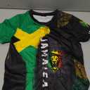 BJQ Men's Jamaican Flag T-Shirt Lion Print Short Sleeve Shirt Novelty Round Neck Top Jamaican Tee Unisex 120