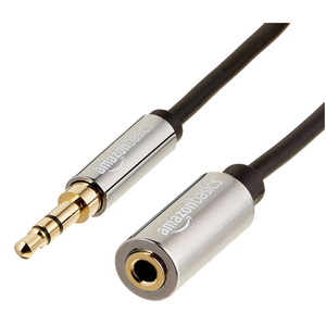 Amazon Basics 3.5mm Male to Female Stereo Audio Extension Cable for Headphones with Gold Plated Connectors, Aux Cord Extender, 25 Foot, Black