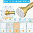 1 Pack Gold Spring Tension Curtain Rod 28-48 Inches, 7/8" inch Adjustable Curtain Rod No Drill, Anti-slip Spring Curtain Rod for Windows Bathroom Kitchen Closet Doorway