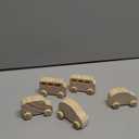 5 Pieces Wooden Toy Cars Mini Push Wood Truck Car Natural Wood Toys for Baby Toddler Birthday Party Gifts Nursery Decoration, 4 Styles