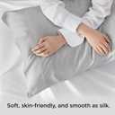 Bedsure Pillow Cases Queen, Cooling Pillow Cases, Rayon Derived from Bamboo Light Grey Pillowcases Queen Size Set of 2, PureWoven Silky Soft Bedding Pillow Covers with Envelope Closure, 20x30 Inches
