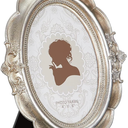 Qunclay 1Pcs Vintage Picture Frame Antique Baroque Ornate Resin Rectangle Oval Photo Frame with Glass Front Tabletop and Wall Decor for Home Wedding Christmas Party Decor(Silver,4 x 6 Inches)