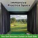 SmoothNovelty 12 x 10 ft Golf Simulator Curtain Black Golf Simulator Enclosure Cloth Curtain Blackout Panel Wall Padding with Grommets for Theater Stage Indoor Practice Systems Play Game Entertainment