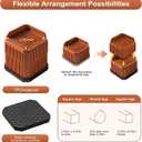 Heavy Duty Sofa Risers 2.8 Inch, Industrial-Grade Desk Raise Blocks for Couch, Table, Bed, Refrigerator, Washing Machine  Anti-Slip, Shock Absorbing, Quiet, Supports up to 4000 lbs(Brown)