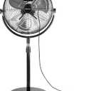 BEESTAR 20 Inch Heavy Duty High Velocity Pedestal Fan,Industrial Standing Fan with Adjustable Height and Tilt,3-Speed,Metal Fan for Industrial, Commercial, Residential, Greenhouse,Black