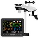 Weather Stations Wireless Indoor Outdoor, Weather Station with Rain Gauge and Wind Speed, Weather Forecast, Temperature, Air Pressure, Humidity, Moon Phase, Alarm Clock(No WiFi)